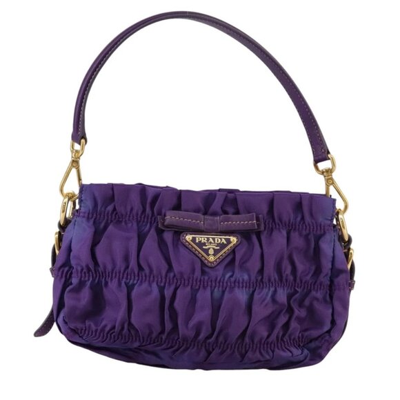 PRADA Accessory Pouch Nylon Purple Gold Auth - Picture 7 of 15